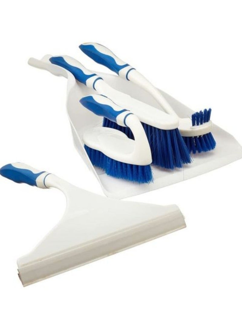 5-piece broom set (broom - brush - glass wiper - tile brush - carpet brush) in multiple colors, excellent quality - Image 2