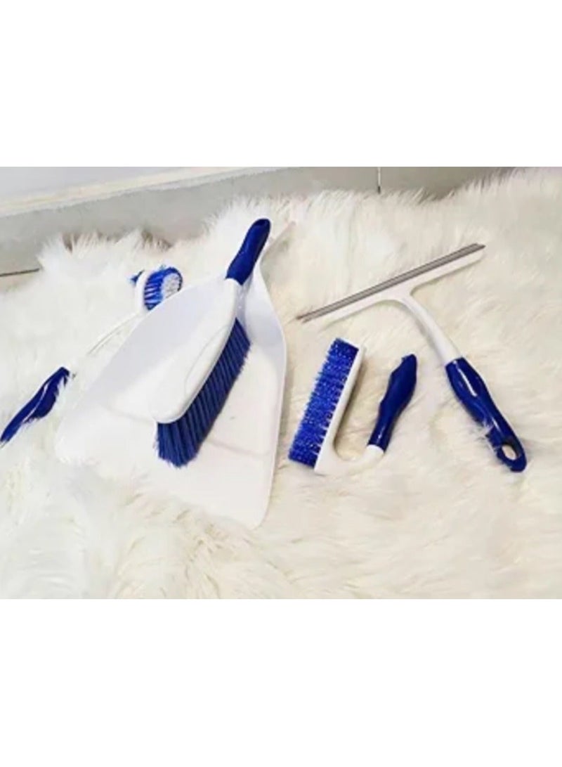 5-piece broom set (broom - brush - glass wiper - tile brush - carpet brush) in multiple colors, excellent quality - Image 4