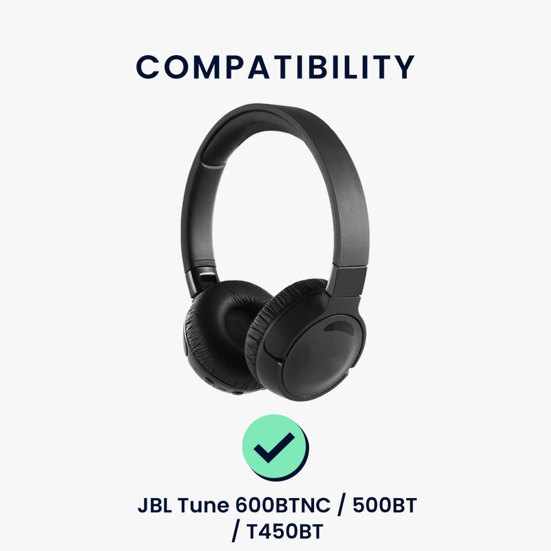 kwmobile Ear Pads Compatible with JBL Tune 600 / 500BT / 510BT / 520BT / 450 Earpads - 2X Replacement for Headphones - Black - Image 2