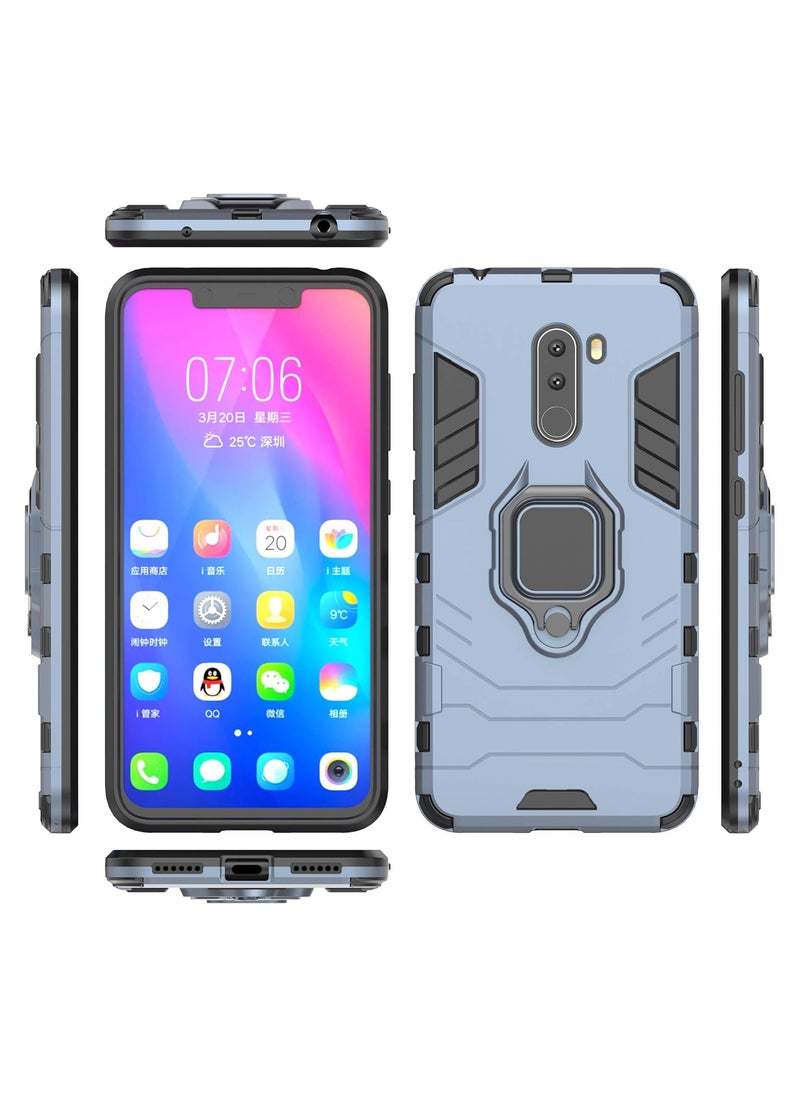 Generic - pocophone f1 Cover Design Protective Case With 360 Degree Rot - Blue - Image 1