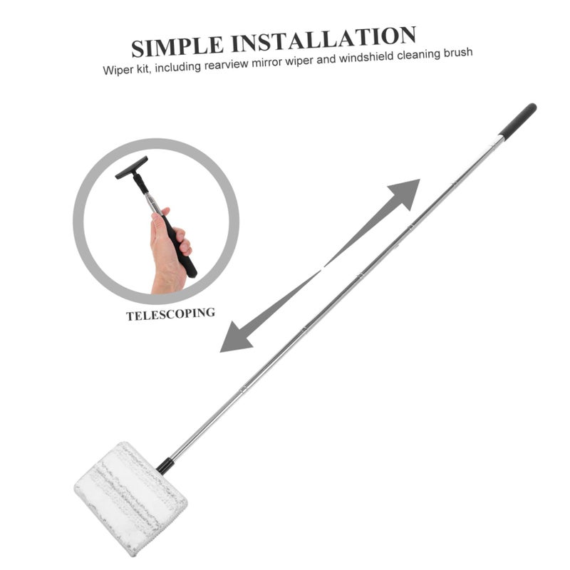 Extendable Car Windshield Wiper Set with Squeegee and Brush for Windows and Rear View Mirror - Image 4