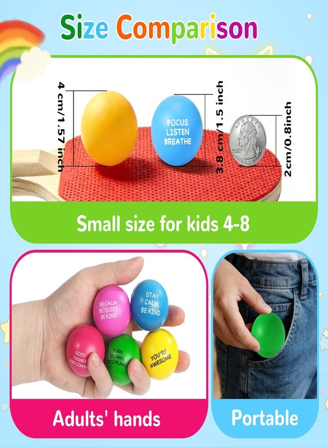 WELLVO 108 Pack Motivational Stress Balls Bulk for Adults, Ten Colorful Foam Anxiety Relief Fidget Squeeze Toys with Inspirational Quotes, Office Appreciation Gifts, Classroom Rewards, Easter Basket Stuffers - Image 4