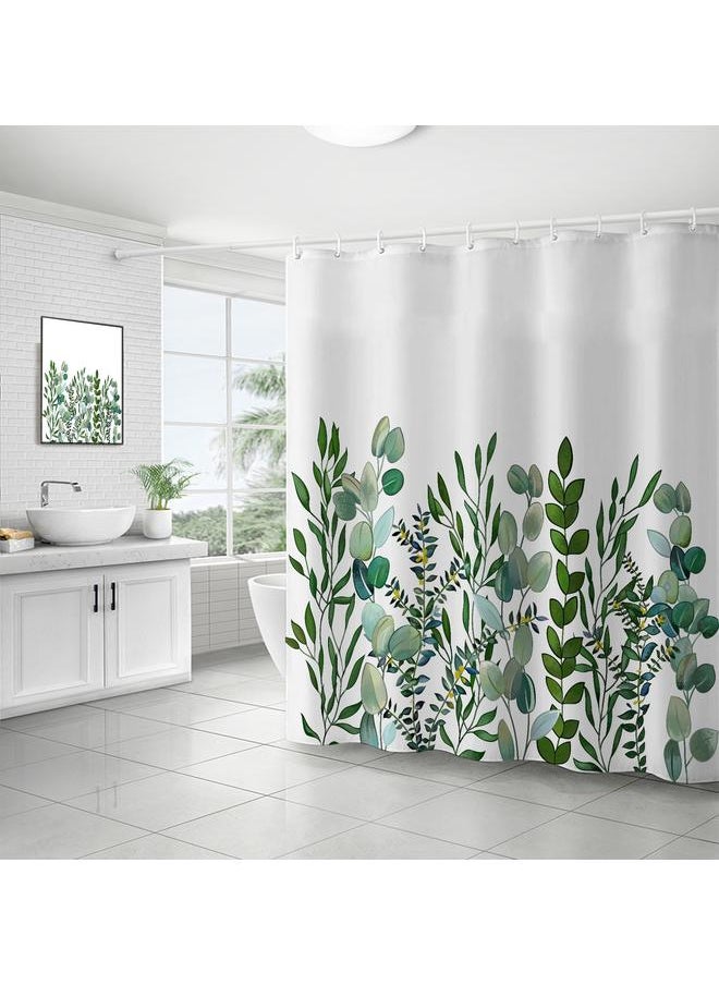 Bluejw Polyester Shower Curtain  Explosions Flowers And Plants Watercolor Bathroom Four-piece Dry And Wet Separation Isolation Waterproof Bath  - Image 1