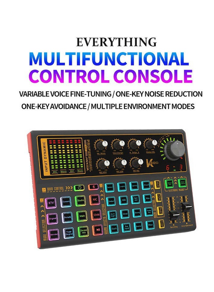 SK300 Live Sound Card External Voice Changer Audio Mixer Built-in Rechargeable Battery Multiple Sound Effects for Live Streaming Music Recording Smartphone Computer Game Karaoke  - Image 4
