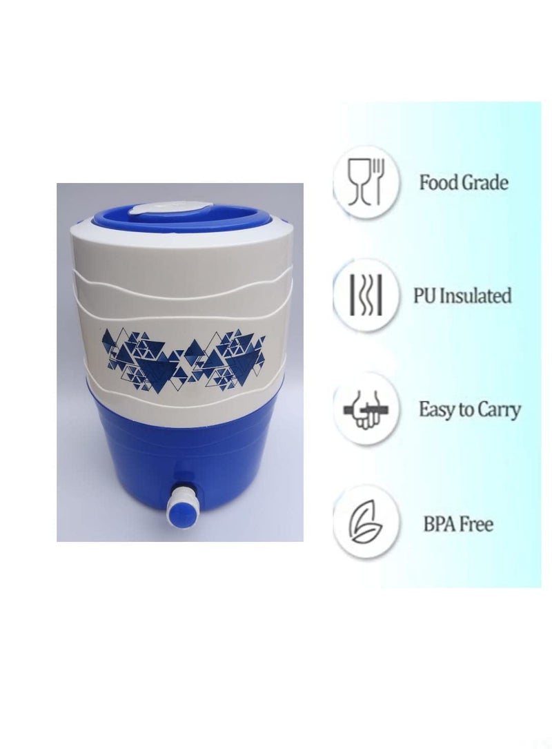 SHREEYETI SHEERYETI Plastic Insulated Water jug Cool Chilled Water Camper jar Insulated Thermos Flask Dispenser Container 24 LTRBlue  - Image 3