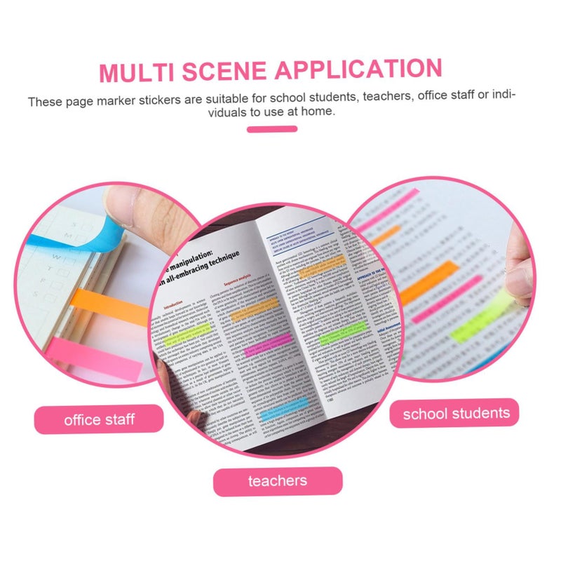 Self Adhesive Page Tabs 1200 Pcs Sticky Index Markers Book Annotation Portable Handwritten Labels For Office School Notebooks Household Organization - Image 3