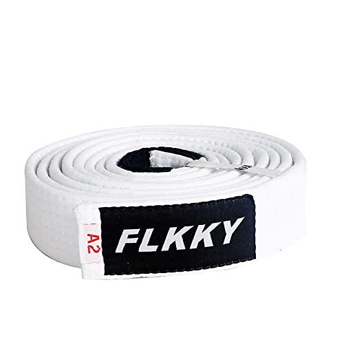 FLKKY BJJ Belt for Kids and Adult,Brazilian Jiu Jitsu Belt with Sleeve Bar for Ranking Stripes IBJJF Competition Approved - Image 2