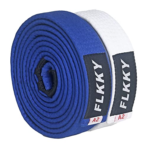 FLKKY BJJ Belt for Kids and Adult,Brazilian Jiu Jitsu Belt with Sleeve Bar for Ranking Stripes IBJJF Competition Approved - Image 4