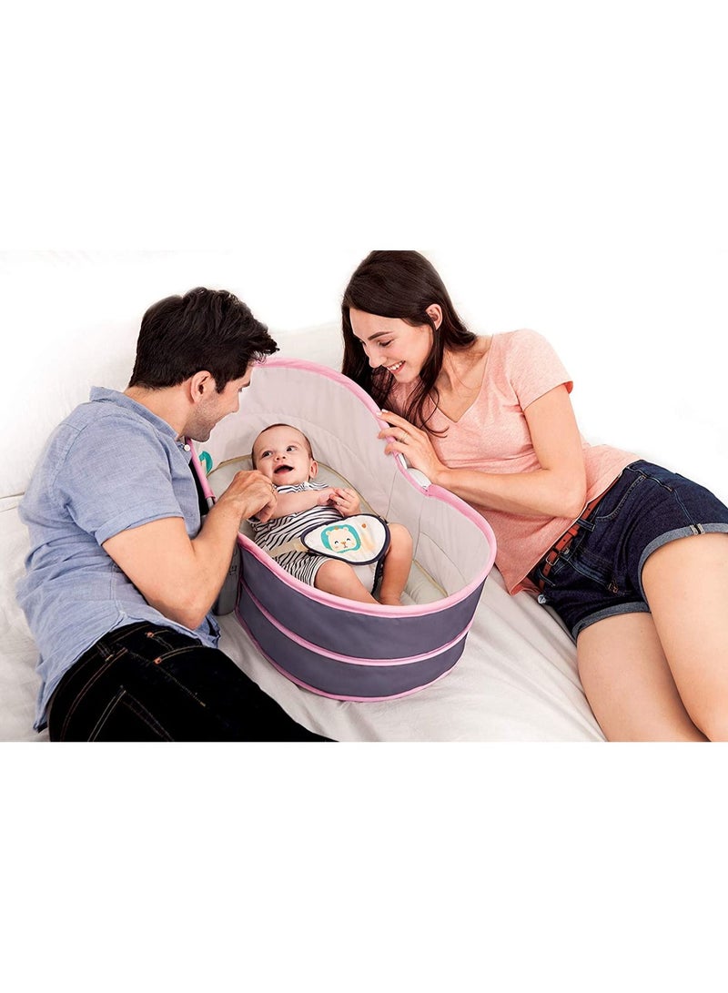 Portable Baby Rocking Bassinet, 5 in 1 Gliding Swing Cradle With Music and Toys, Multi-Functional Infant Crib Travel Sleeping Chair with Adjust and Detach Canopy - Image 5