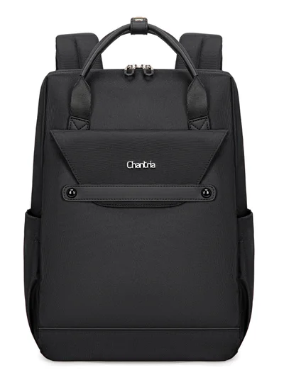 Chantria Casual Laptop Backpack for Women Water Resistant Multifunctional Polyester Daypack for Office/School/College/Travel, CB00618 - Black