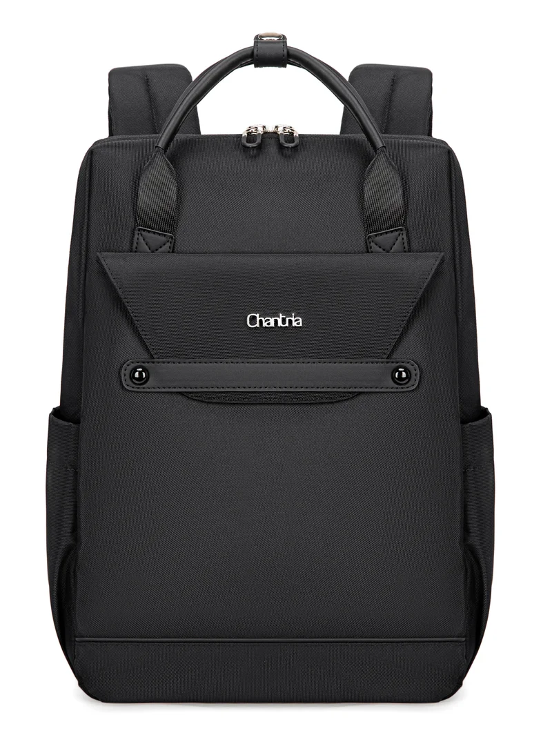 Casual Laptop Backpack for Women Water Resistant Multifunctional Polyester Daypack for Office/School/College/Travel, CB00618 - Black