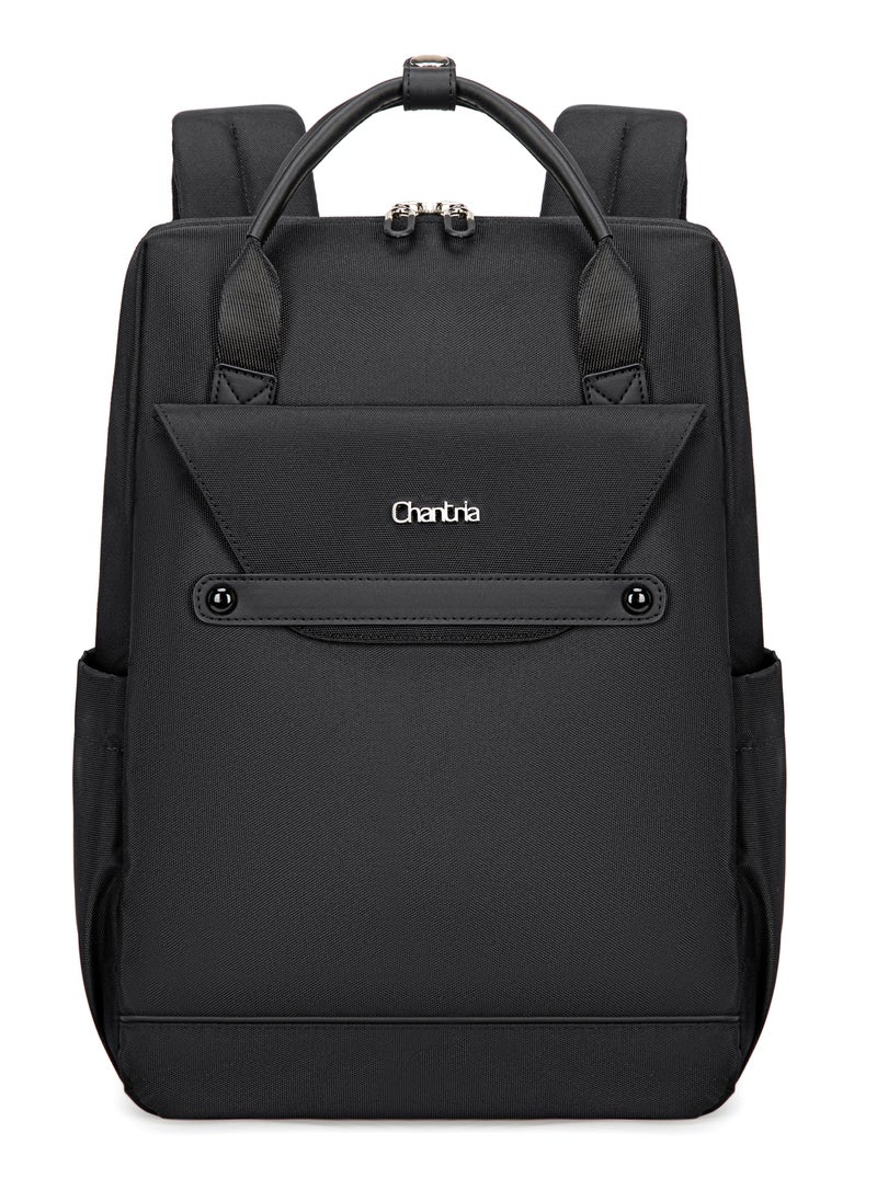 Chantria Casual Laptop Backpack for Women Water Resistant Multifunctional Polyester Daypack for Office/School/College/Travel, CB00618 - Black  - Image 1