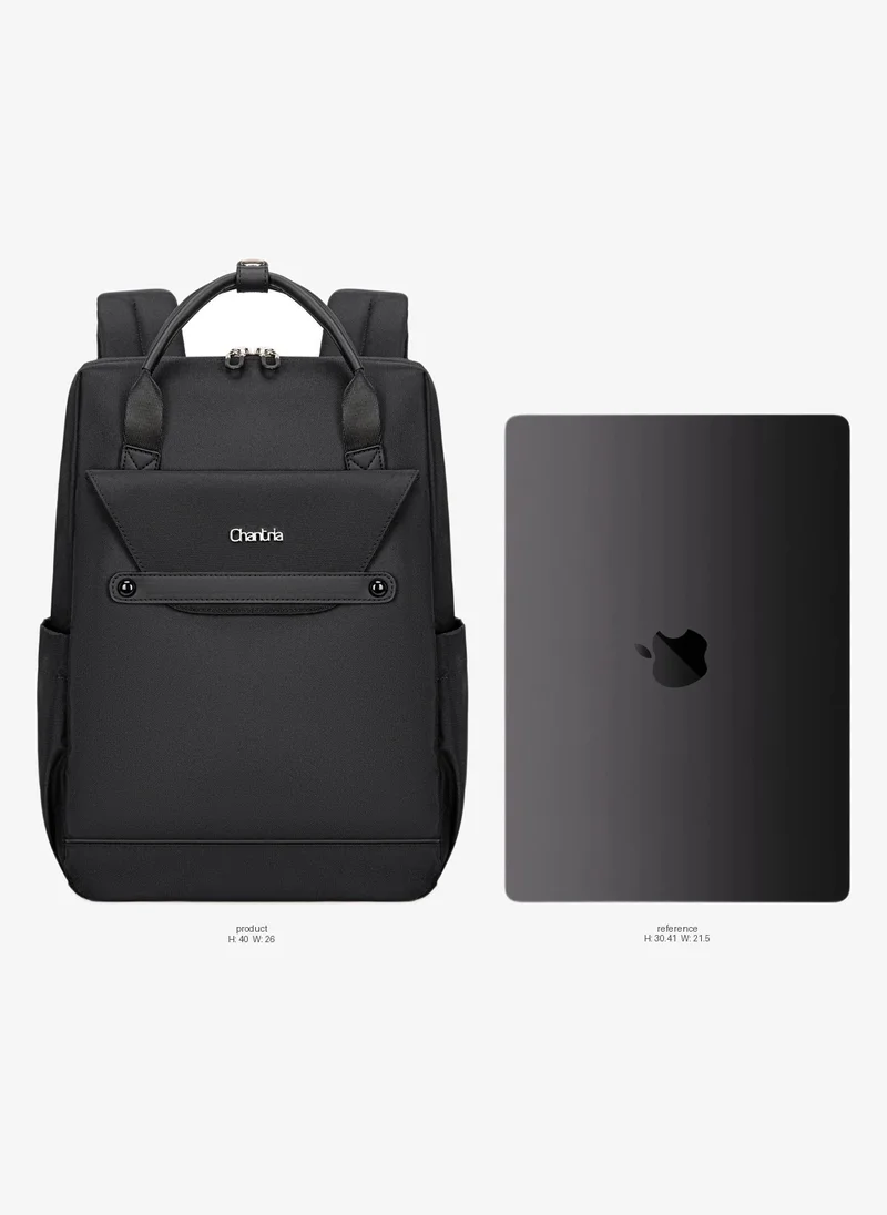 Chantria Casual Laptop Backpack for Women Water Resistant Multifunctional Polyester Daypack for Office/School/College/Travel, CB00618 - Black