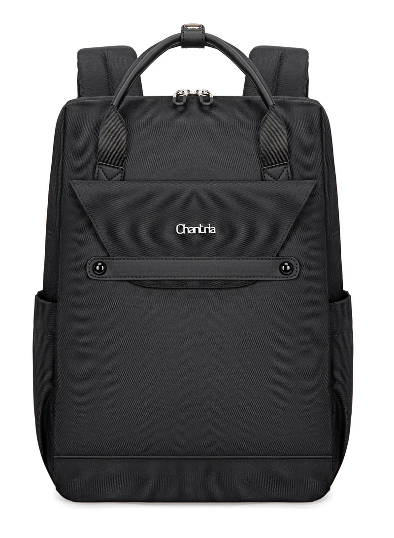 Chantria Casual Laptop Backpack for Women Water Resistant Multifunctional Polyester Daypack for Office/School/College/Travel, CB00618 - Black