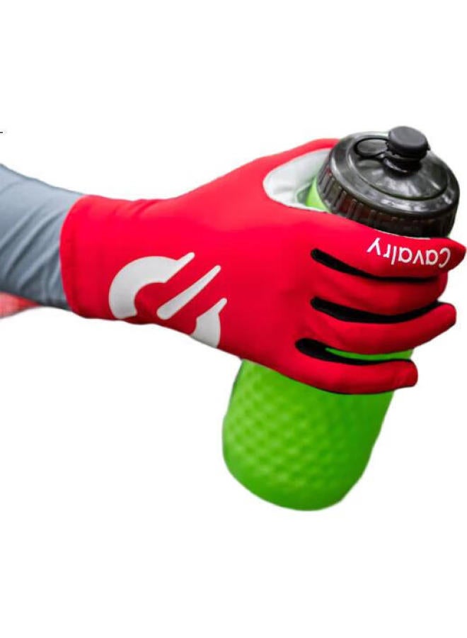 Cavalry Cycling Gloves, Full-Finger Mountain Bike Road Bike Shock-Absorbing Touchscreen Gloves, Men'S And Women'S Spring And Autumn Outdoor Sports Fitness Gloves, Cycling Equipment, Red Xl Size - Image 3