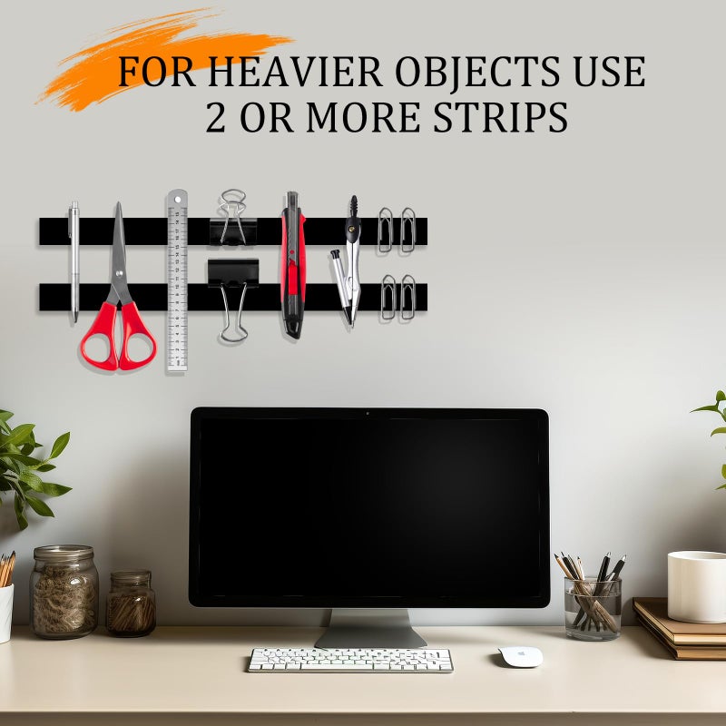 Towjug Magnetic Tape Strip Roll with Self Adhesive Backing,(1" Wide x10ft Long) Flexible Sticky Magnet Tape Strips for Kitchen, Garage Whiteboards Fridge Organization - Image 5