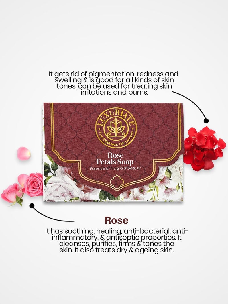 LUXURIATE Combo of Aloe Vera Basil Charcoal Green Tea Rose Soap 125gm Pack of 4 Luxury Premium Soap Natural Soap Handmade Organic Soap - Image 4