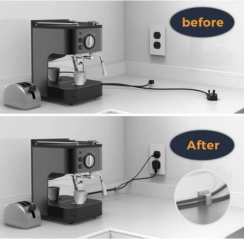 XIAOXI Cable Clips with Strong Self-Adhesive, R Shape Cable Management TV PC Wire Holder Sticky Tidy and Organizer Cord and Wires - 40 Pcs (Clear) - Image 5