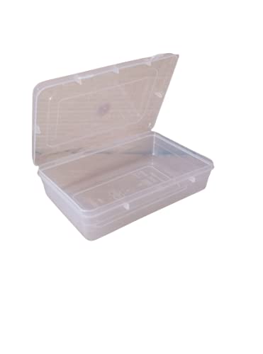 NAKODA Galaxy Clear Plastic Container for Storage - Standard Size - Organizer Box with Attached Lid (4 Pcs Set) - 9.25(L) x 6.10(W) x 2.40(H) inches - Image 3