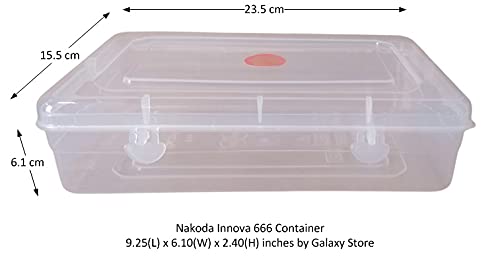 NAKODA Galaxy Clear Plastic Container for Storage - Standard Size - Organizer Box with Attached Lid (4 Pcs Set) - 9.25(L) x 6.10(W) x 2.40(H) inches - Image 2