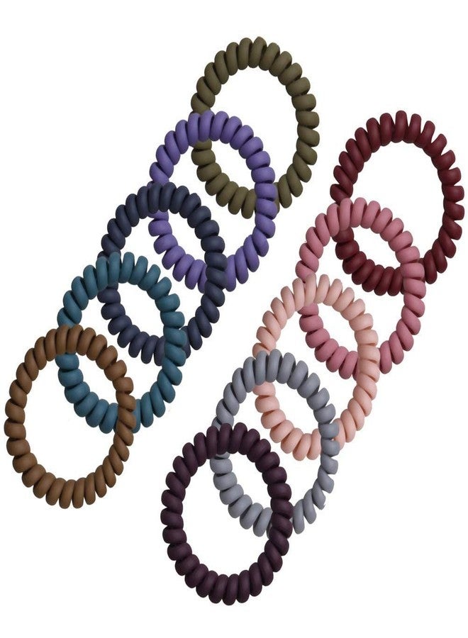 APSAMBR-Spiral Hair Ties,10 PCS Coil Hair Elastics Phone Cord Hair Ties No Crease with 10 Colors for Girls Women - Image 2