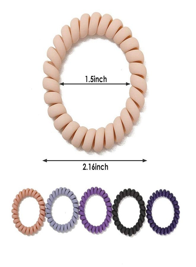 APSAMBR-Spiral Hair Ties,10 PCS Coil Hair Elastics Phone Cord Hair Ties No Crease with 10 Colors for Girls Women - Image 3