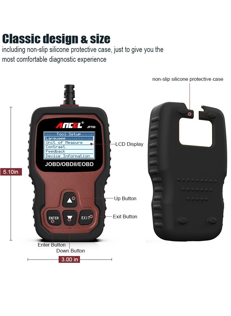 Ancel JP700 EOBD OBDII OBD JOBD Engine Code Reader Scanner - Image 4
