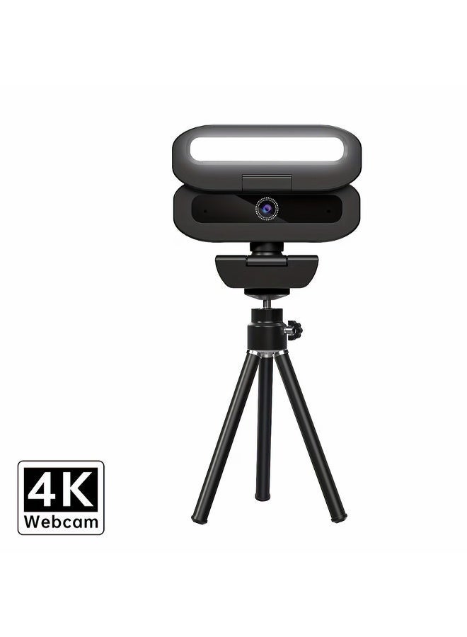 ZetRA Autofocus Webcam with Microphone & Privacy Cover, USB/Type-C Plug & Play Webcam with Tripod & 3-Level Fill Light for Zoom Meetings, Streaming, Remote Work & Online Classes - Image 1