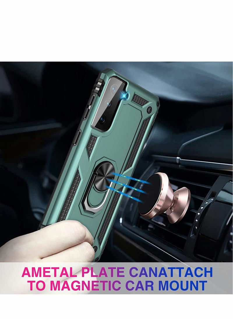 SYOSI - Case for Samsung S21 FE Heavy Duty Hard Armor Military Anti-Fall Shockproof Bumper Rugged with Magnetic Ring Kickstand Cover Galaxy 5G Cases - Image 1