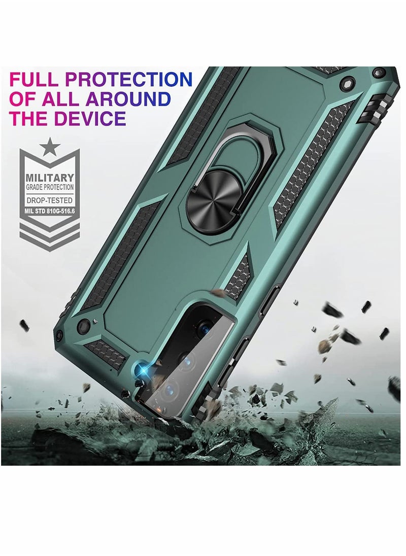 SYOSI - Case for Samsung S21 FE Heavy Duty Hard Armor Military Anti-Fall Shockproof Bumper Rugged with Magnetic Ring Kickstand Cover Galaxy 5G Cases - Image 1