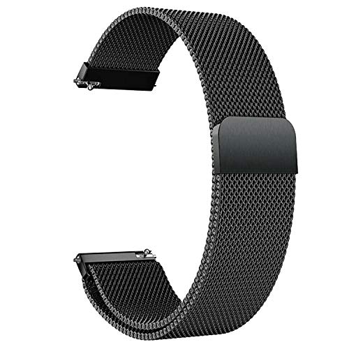 ACM Watch Strap Magnetic Loop 22mm compatible with Noise Noisefit Vortex Plus Smartwatch Luxury Metal Chain Band Black - Image 1