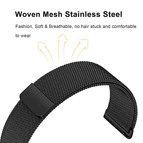 ACM Watch Strap Magnetic Loop 22mm compatible with Noise Noisefit Vortex Plus Smartwatch Luxury Metal Chain Band Black - Image 4