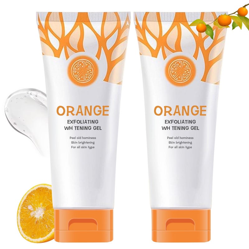 TPTAL Orange Exfoliating Gel Scrub Face Body Skin,Natural Orange Peeling Gel Face Scrub,Deep Cleansing Moisturizing Facial Exfoliator 50g (2PCS) - Image 1