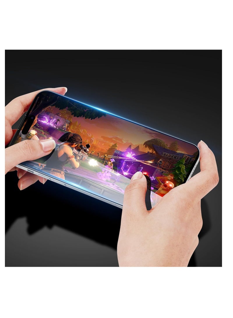 Premium Tempered Glass Anti Shock Screen Protector With Black Frame Compatible With IPhone 15 Series (iphone 15 Pro Max) - Image 3