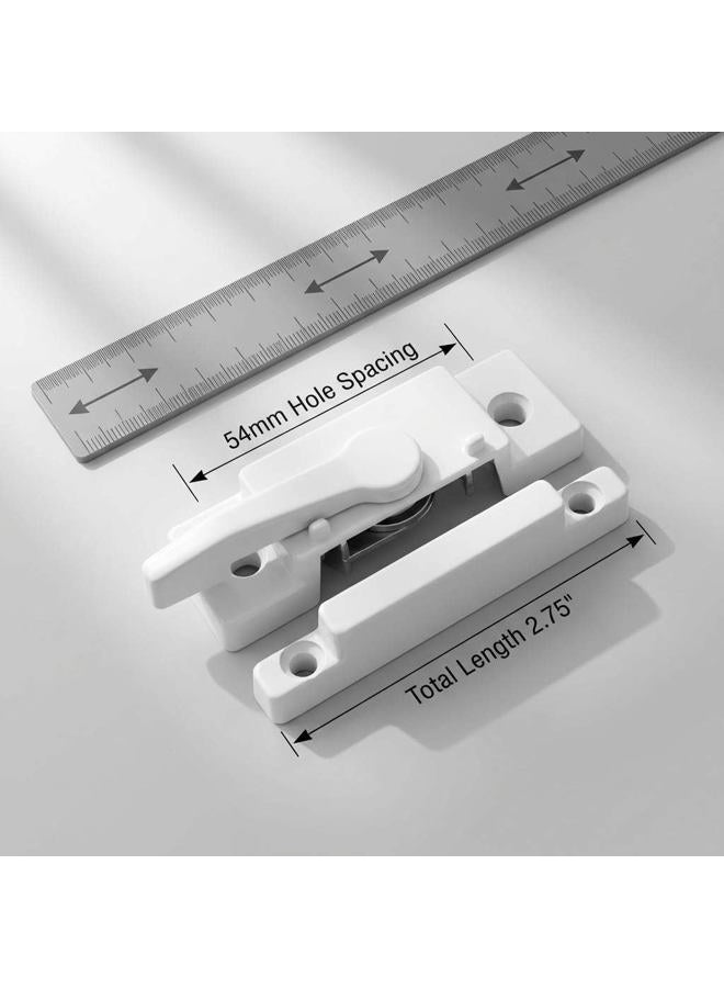 QWORK 10 Pack Sliding Window Sash Locks, Cam Action White Window Sash Locks with Screws – Zinc Alloy Security Locks for Horizontal, Vertical, Single, Double-Hung Sliding Windows and Doors, - Image 2