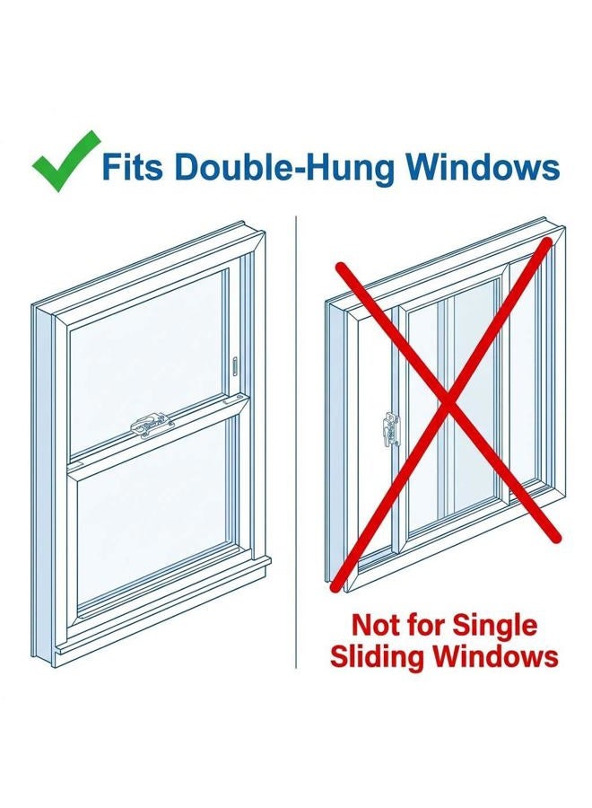 QWORK 10 Pack Sliding Window Sash Locks, Cam Action White Window Sash Locks with Screws – Zinc Alloy Security Locks for Horizontal, Vertical, Single, Double-Hung Sliding Windows and Doors, - Image 3