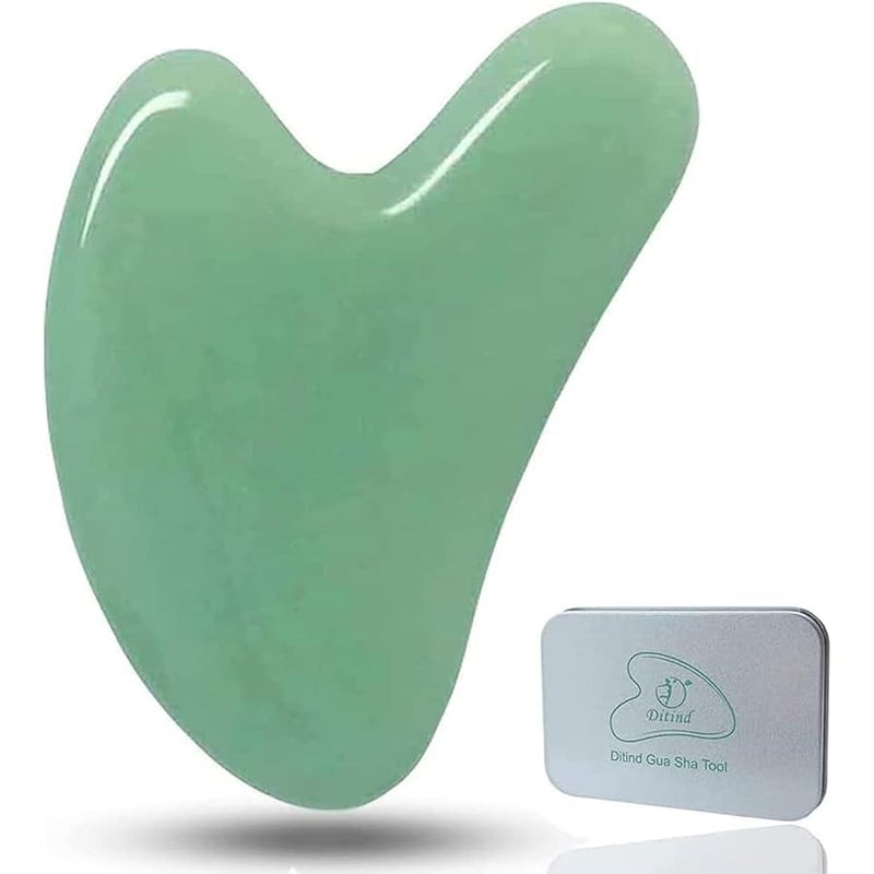 Ditind Gua Sha, Jade Stone Gua Sha Massage Tool, Guasha Tool for Face and Body Skin Massage. Gua Sha Set for Toxins Prevents Wrinkles for SPA Acupuncture, Therapy Trigger Point Treatment. - Image 1