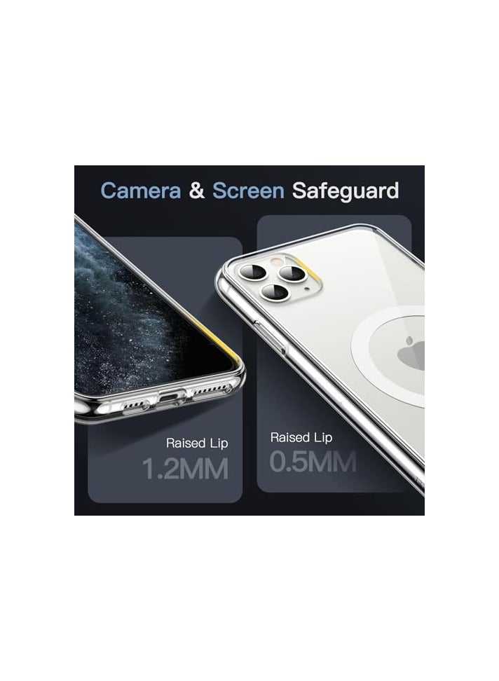 JETech Magnetic Case for iPhone 11 Pro Max 6.5-Inch Compatible with MagSafe Wireless Charging, Shockproof Phone Bumper Cover, Anti-Scratch Clear Back (Clear) - Image 5