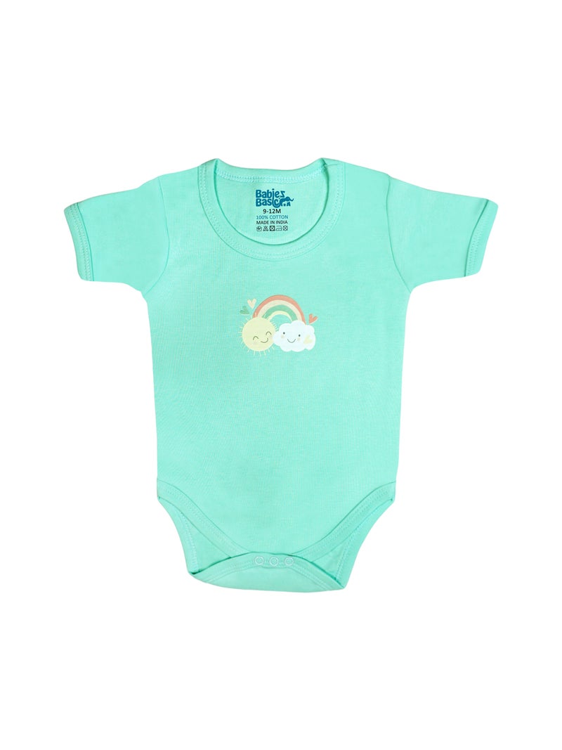 بابيز_بيسك بيبيز بيسك مجموعة هدايا مكونة من 5 قطع قطنية 100٪ للجنسين تشمل السالوبيت ، والرمبر ، والقفازات ، والقبعة ، والبيجامة/البذلة. - Image 3