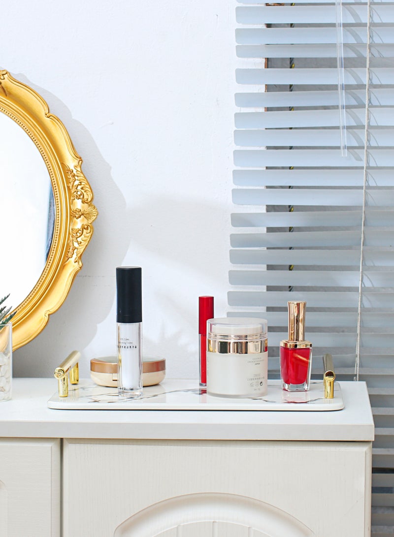 شور صينية متعددة الاستخدامات بتصميم عصري بسيط ومقبض معدني، صينية سيراميك مزخرفة مبتكرة، صينية تقديم وجبات خفيفة - Image 5