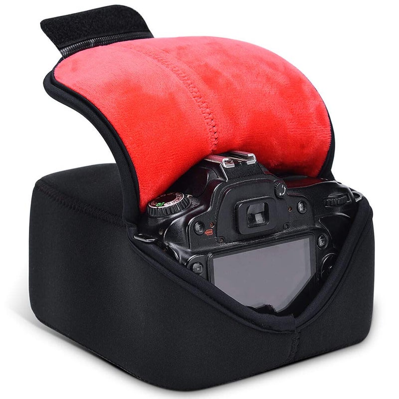 CADeN DSLR SLR Camera Sleeve Case with Neoprene Protection, Compatible for Nikon, Canon, Pentax, Sony and ect...(Medium Black) - Image 1
