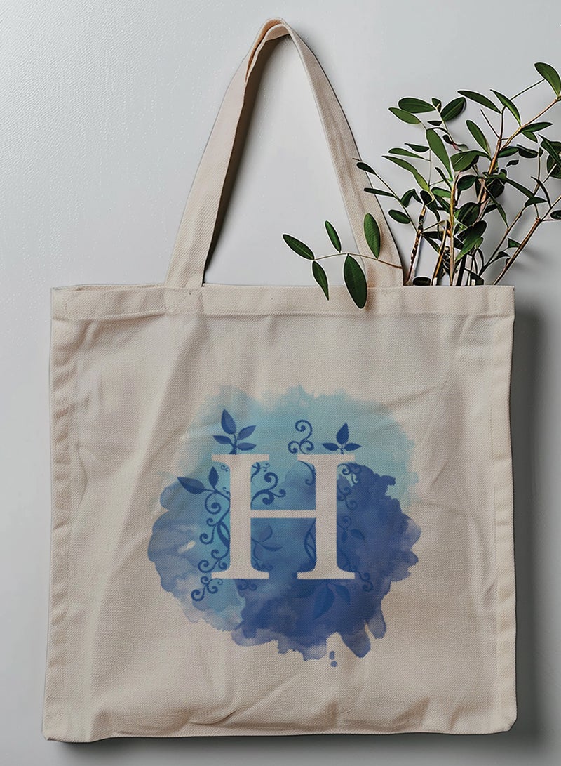 LOWHA Polyester Tote Bag with Shoulder Straps and Letter H Pattern  - Image 1