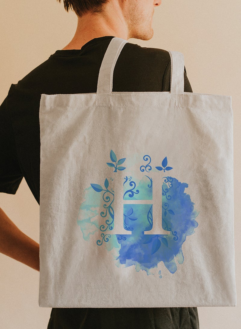 LOWHA Polyester Tote Bag with Shoulder Straps and Letter H Pattern  - Image 2