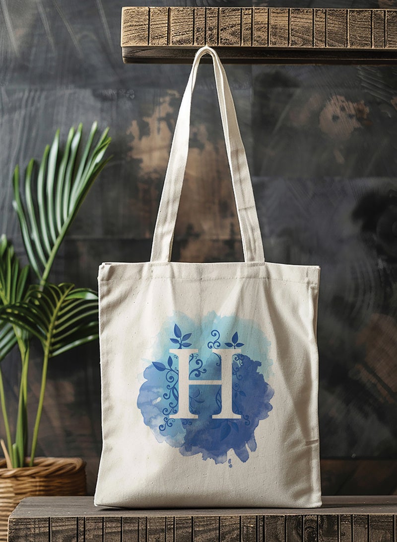 LOWHA Polyester Tote Bag with Shoulder Straps and Letter H Pattern  - Image 3