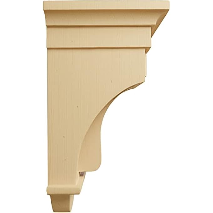 COR06X06X12RAAL 6 1/2-INCH W X 6 1/2-INCH D X 12-INCH H RAISED FLUTING CORBEL, ALDER - Image 3
