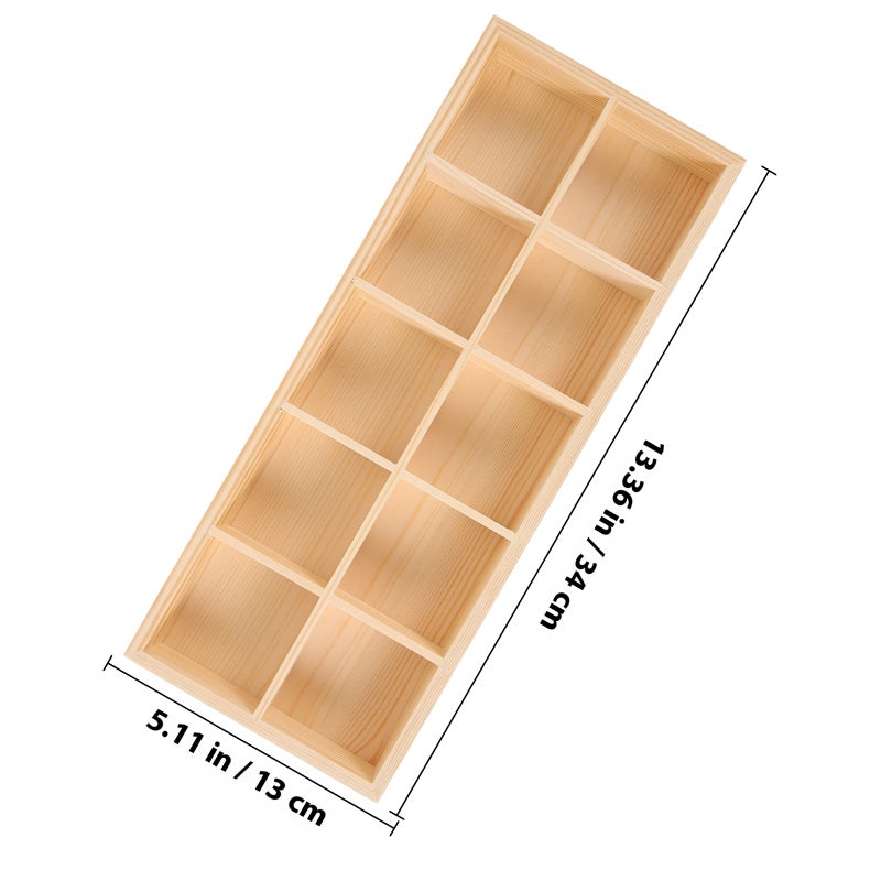 Wood Tea Bag Holder Desktop Tea Bag Storage Case 10 Compartments Spice Bag Holder - Image 2