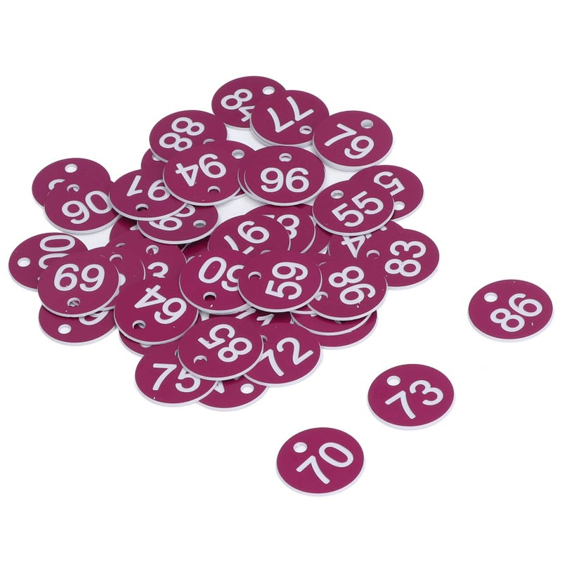 Purple Beehive Tag Numbered Labels 51-100 50pcs Simple Round for Beekeeping - Image 4