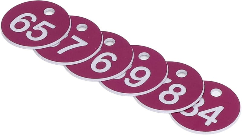 Purple Beehive Tag Numbered Labels 51-100 50pcs Simple Round for Beekeeping - Image 1