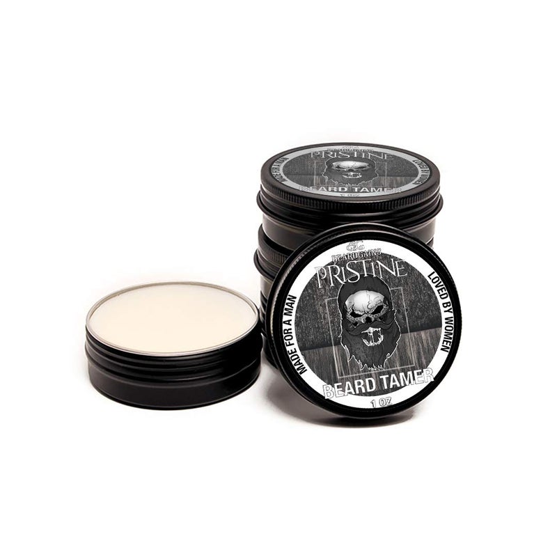 Beard Gains Pristine Scented Color Tinted Beard Tamer Wax for Men, Shape, Style & Groom Facial Hairs with Organic Balm Leave In Conditioner, Control Wild Whisker Hairs - Choose Your Hair Color (White)