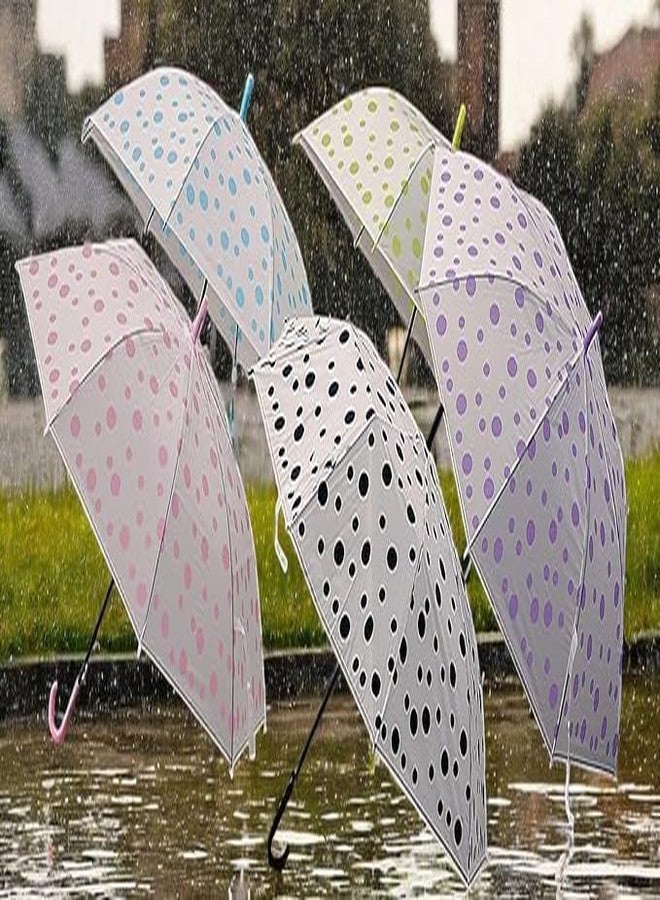 SHETAPRIDE Multicolor Polka Dot Dome Umbrella for Women Men | Windproof Long Handle Rain Stylish Durable for Adults Teens Pack of 1 - Image 3
